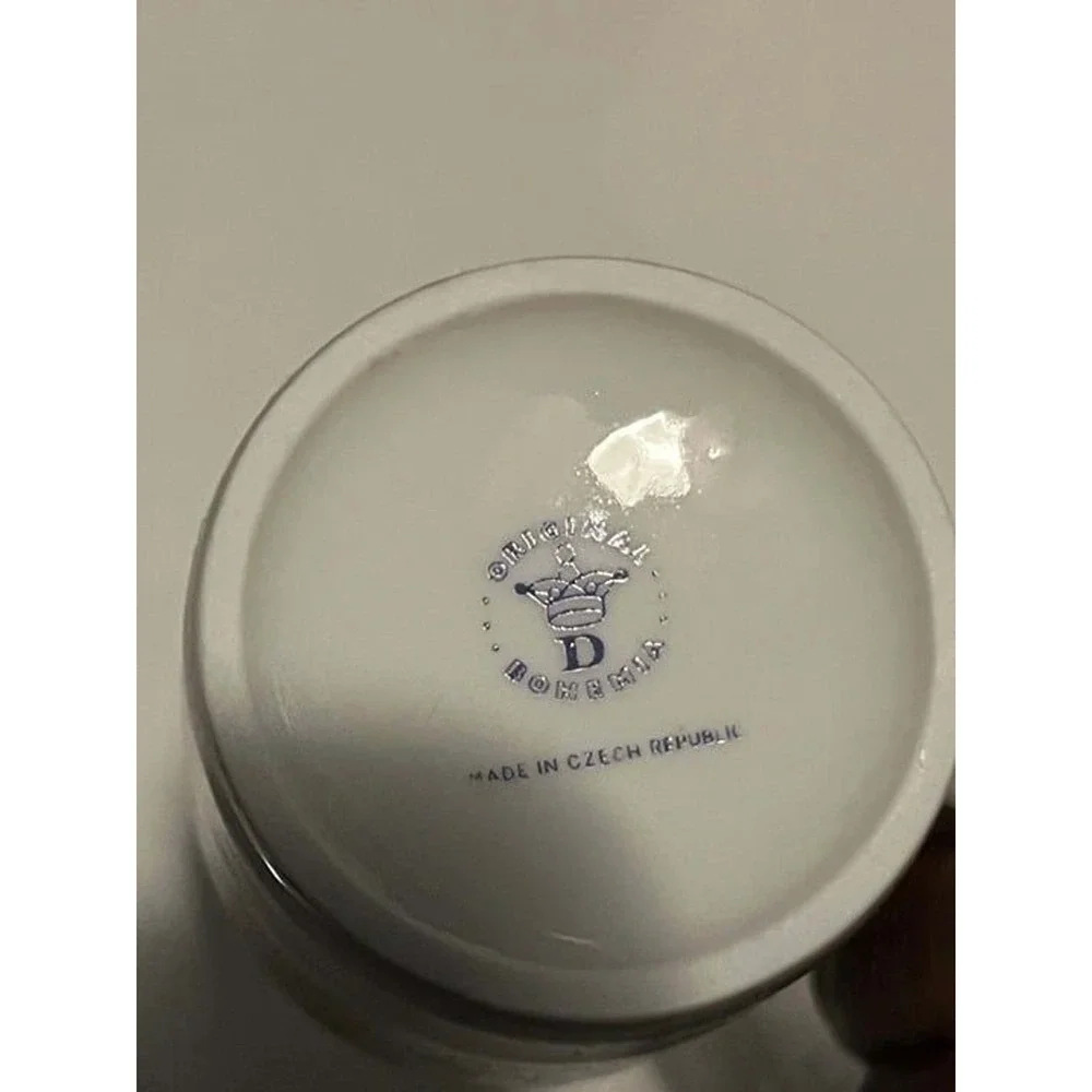 Bohemia White Blue Cesky Porcelain Dubi‎ Demi Tass Tea Coffee Cup Sets